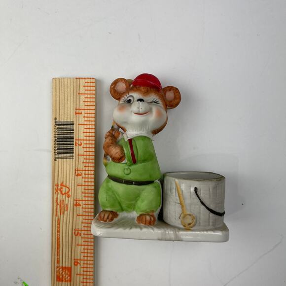 Vintage 1970's Jasco Luvkin Critters Ceramic Baseball Candle Holder, 1979 - Picture 9 of 9